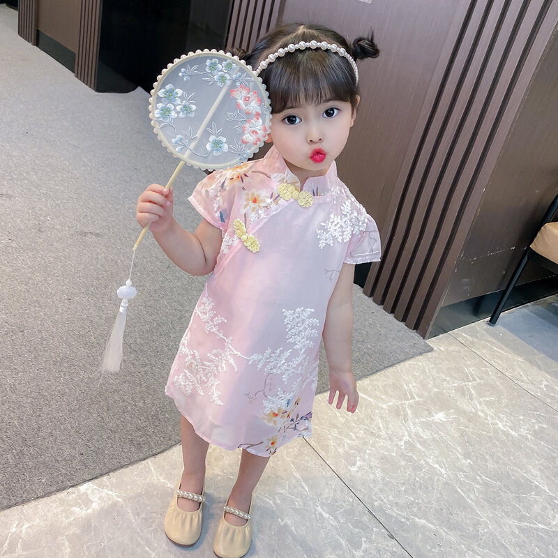 Nơi bán Váy Sườn Xám Bé Gái Trang Phục Mùa Hè Váy Liền Bé Gái Trang Phục Đời Đường Trẻ Em Kiểu Tây Mẫu Mới 2021 Váy Công Chúa Phong Cách Trung Quốc