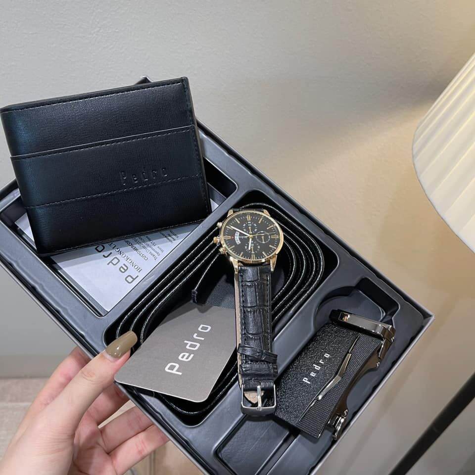 Set 3 MÓN THẮT LƯNG VÍ NAM PEDRO 3 IN 1