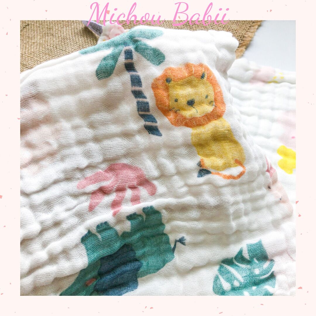 Set 5 khăn sữa aden nhăn 6 lớp mềm mịn cho bé