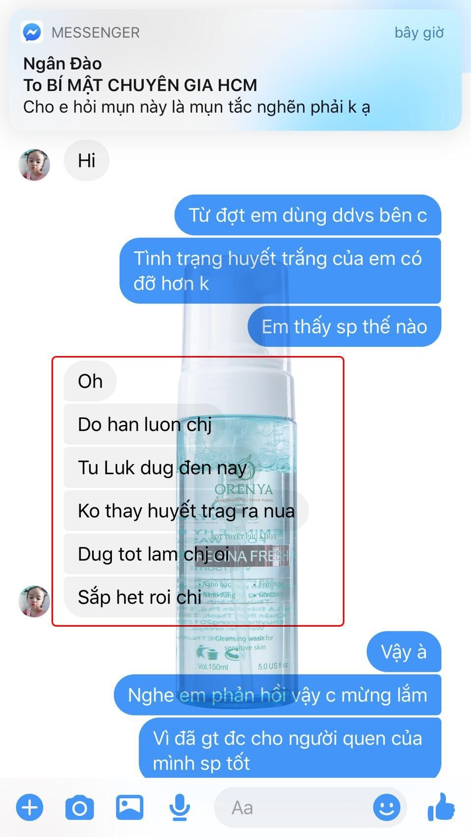 Bọt Tuyết Phụ Khoa Orenya 150ml