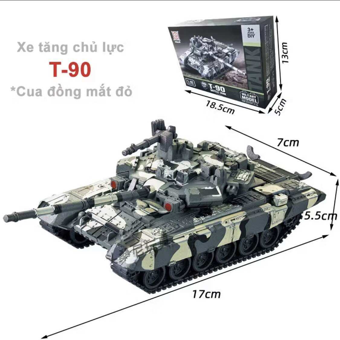 Military Model of the T-90 Main Battle Tank, 1:48 Scale, Xuja