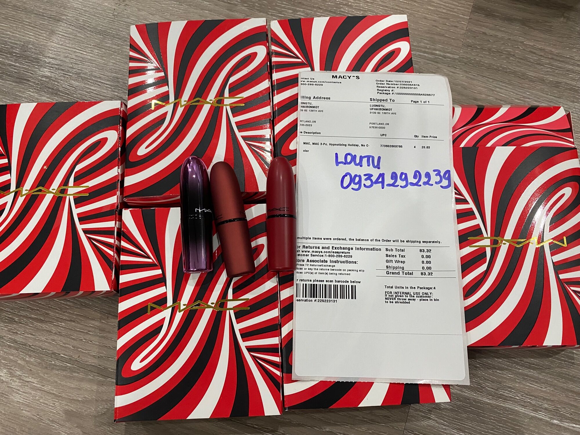 [Son MAC, bill Mỹ] SET SON LÌ MAC MACYS HOLIDAY - 3 THỎI FULLSIZE