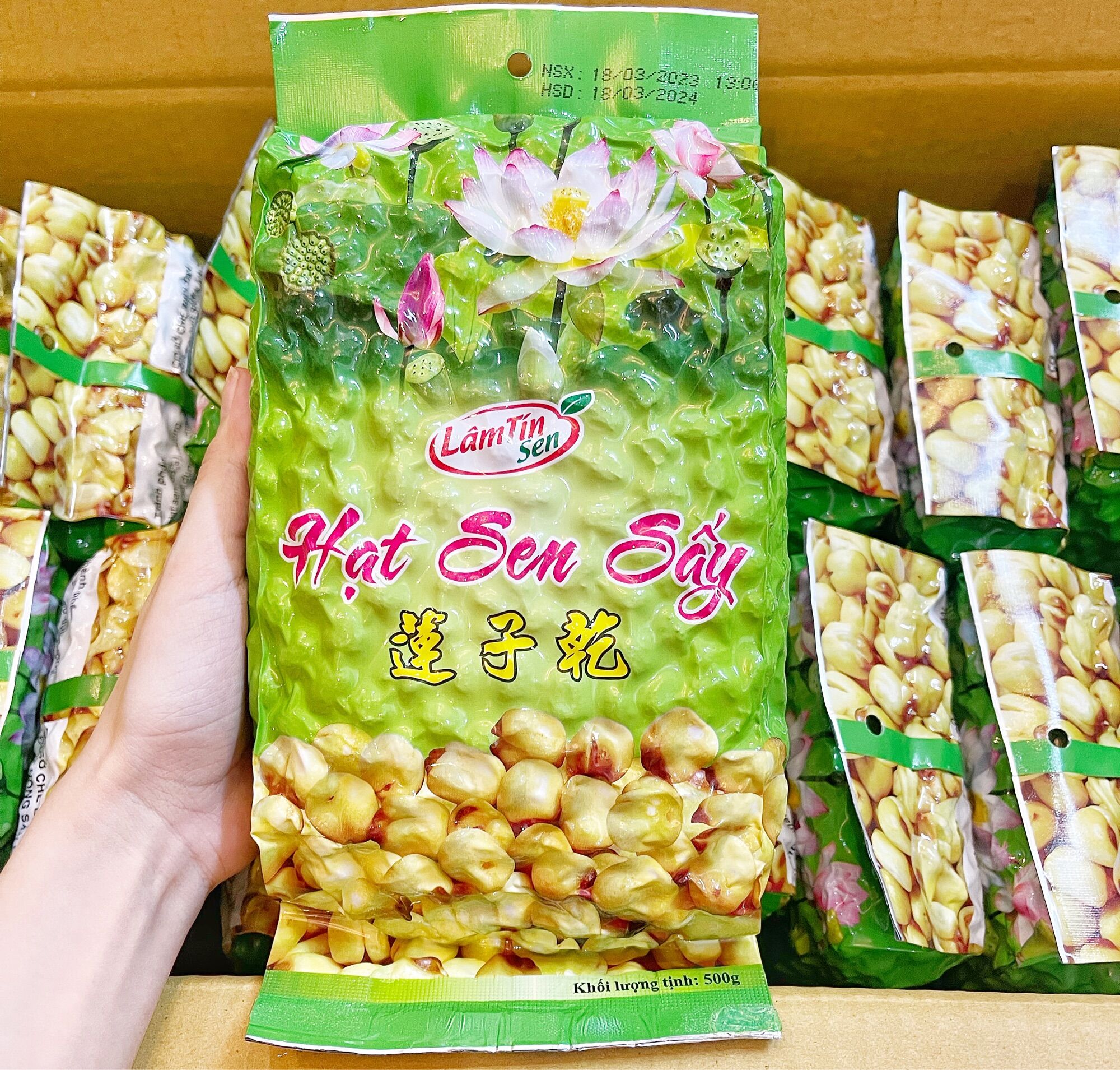 (3/2027) GÓI 500G HẠT SEN SẤY LÂM TÍN (DATE MỚI NHẤT)