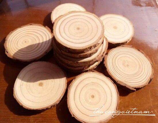 Miếng ( Khoanh) Gỗ Thông Vân Tròn Phụ Kiện Decor Chụp Ảnh