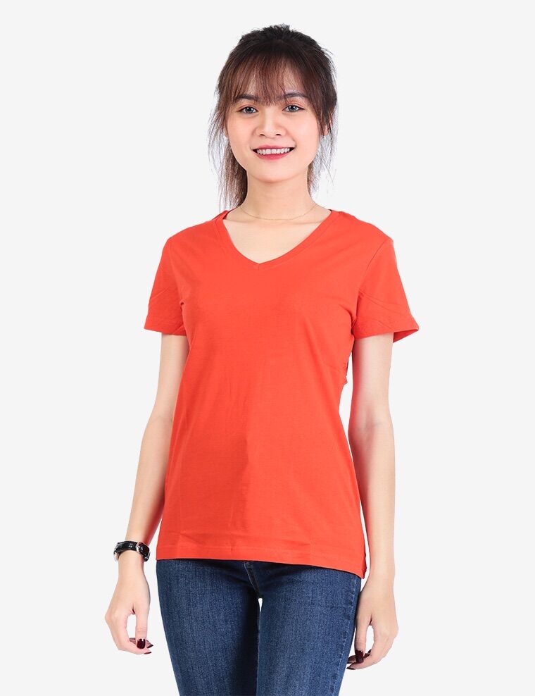 Áo thun trơn cổ tim