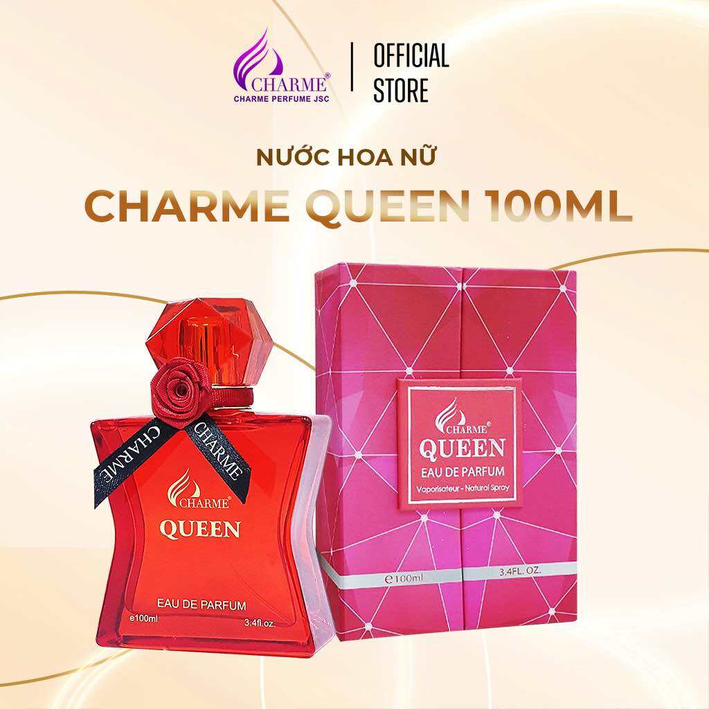 Nước hoa nữ Charme Queen sang trọng lưu hương lâu 7-10 tiếng mùi hương hoa hồng nồng nhiệt tươi mát chai 100ml