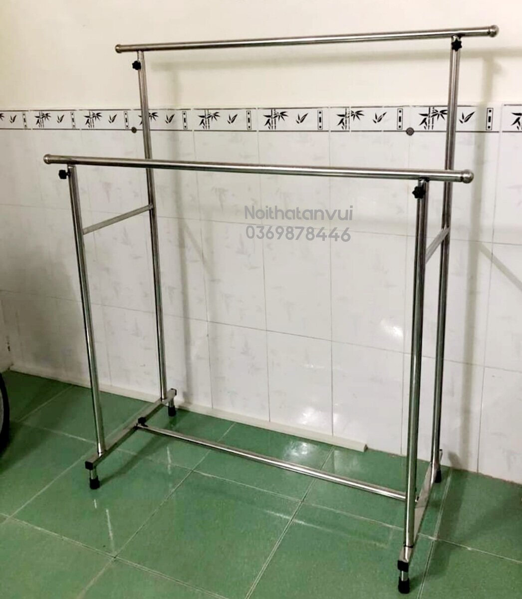 Sào Phơi Đồ Inox lắp ráp xếp gọn Inox 201 k bánh xe