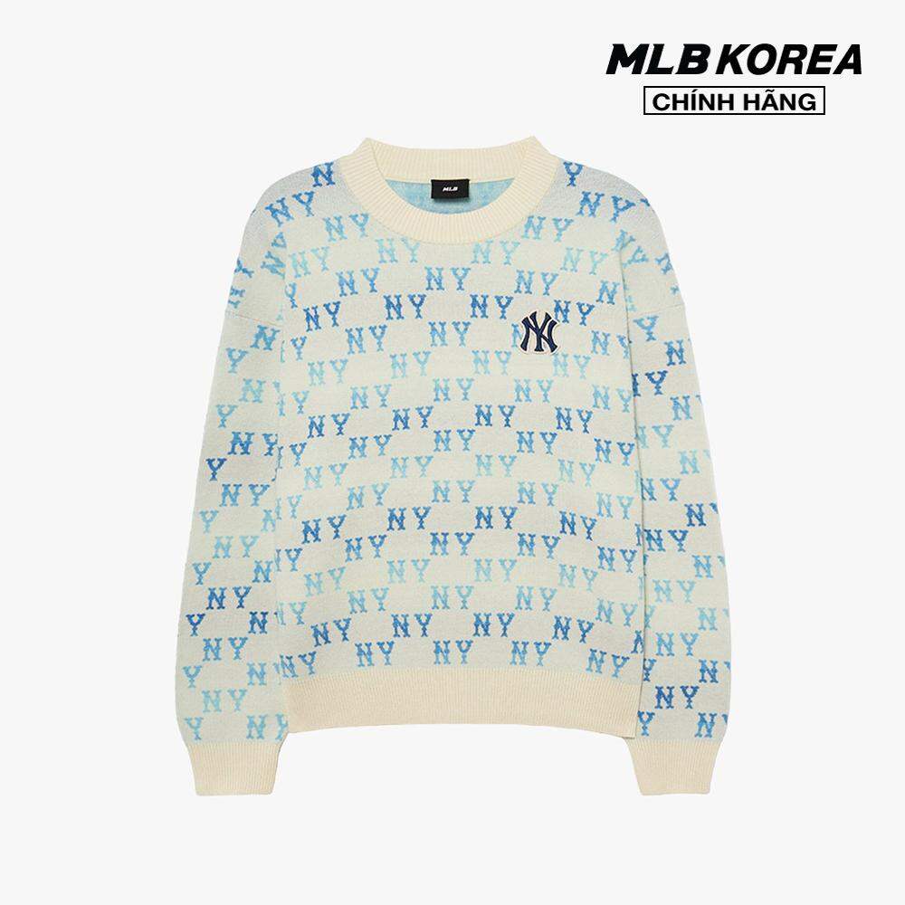 Mlb - áo sweater unisex cổ tròn tay dài monogram 3akpm0434-50crd