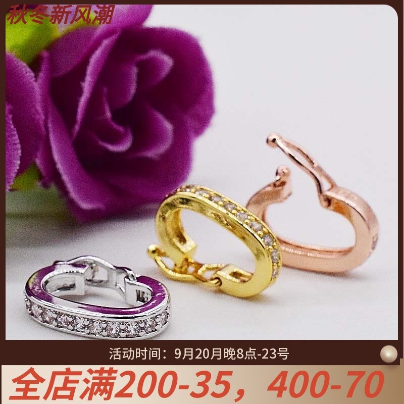 Móc Kẹp Mặt Dây Chuyền Bạc Nguyên Chất S925, Vòng Tròn, Vòng Tròn, Vòng Ngọc Trai Số Tám, Móc Nối Pha Lê, Móc Bạc, Móc Dây Chuyền