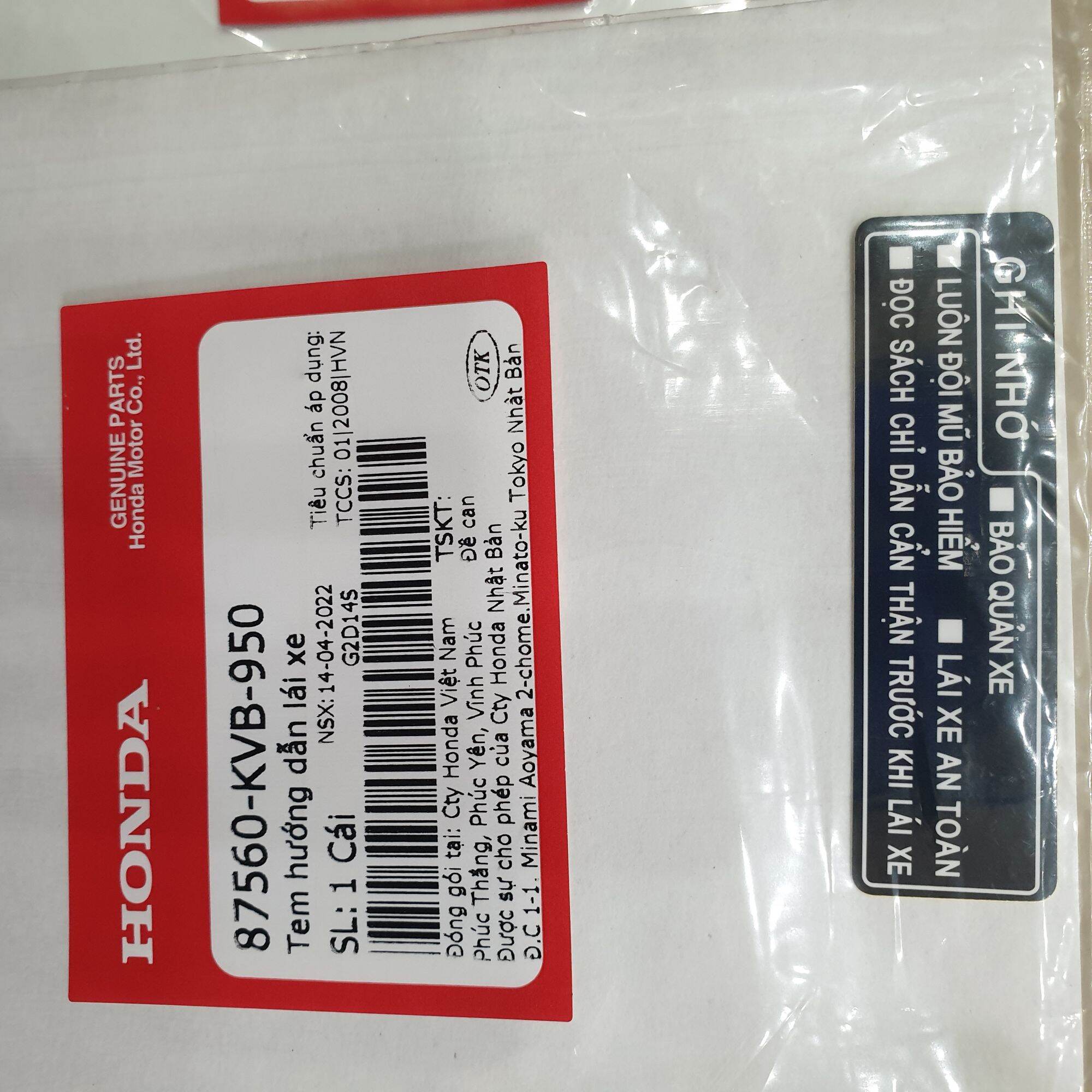 Tem thông số Sh mode 125