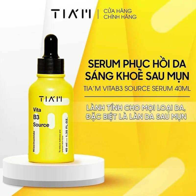 Serum TIAM Dưỡng Sáng Phục Hồi Cho Da Dầu Mụn Nhạy Cảm Niacinamide 10% + Arbutin 2% Tiam Vita B3 Sou