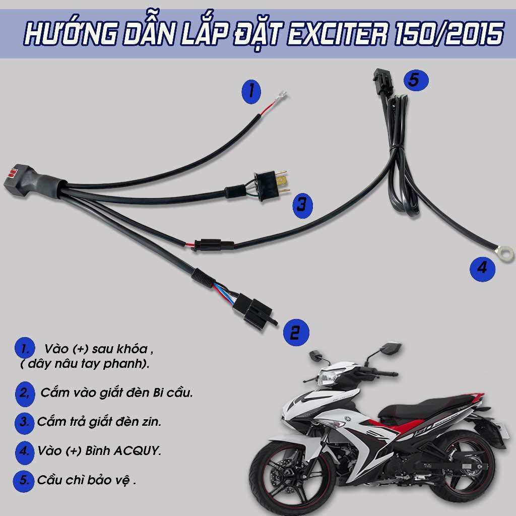 Bi Led M10 Light lên cho Exciter 150 2015 - 2018