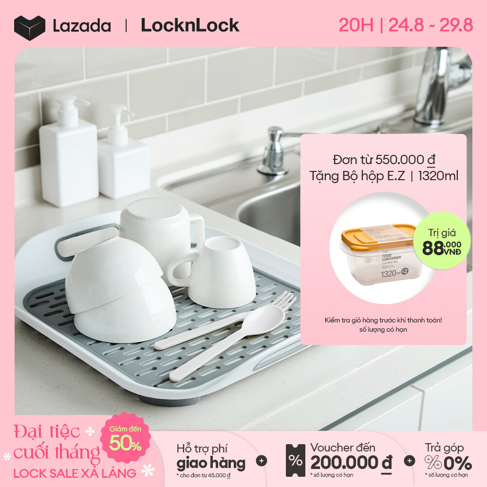 Khay để bồn rửa chén hiệu lock&lock , kích thước 37x30.3x5.5 cm - etm527p-2378