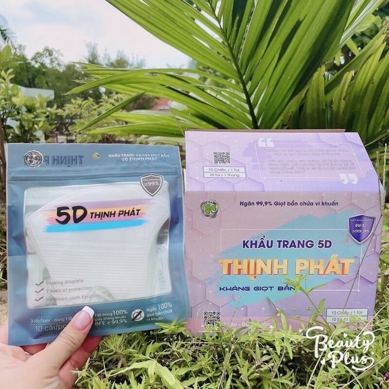 Freeship - Thùng 100 chiếc khẩu trang 5D Thịnh Phát
