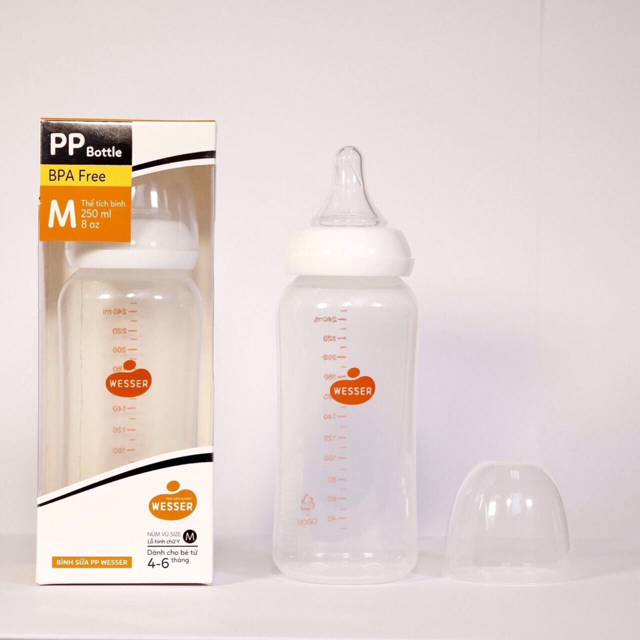Bình sữa cổ hẹp 250ml wesser