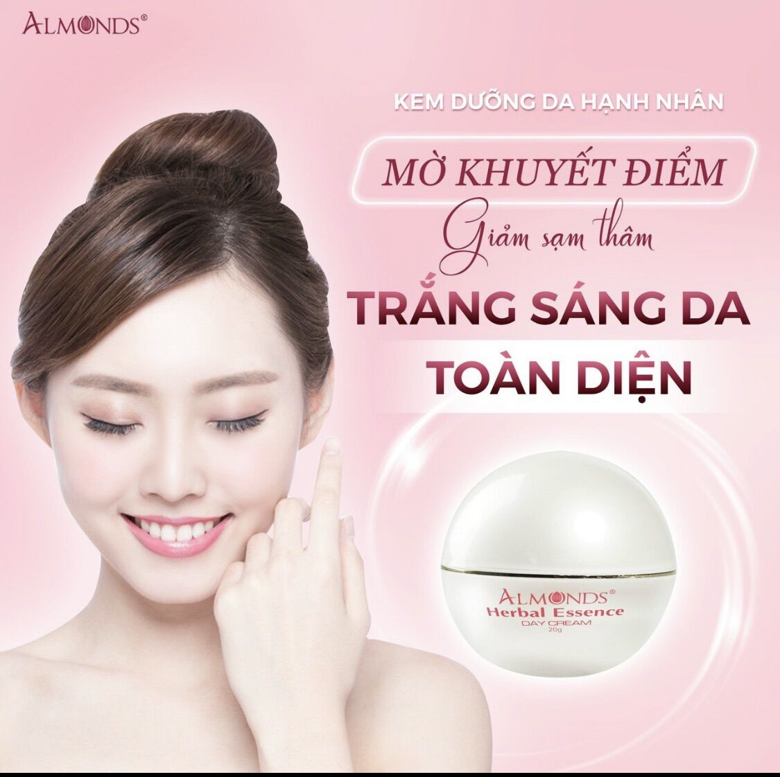 [ MỚI ]Kem ngày HẠNH NHÂN trắng mịn da Almonds ( kem nén )