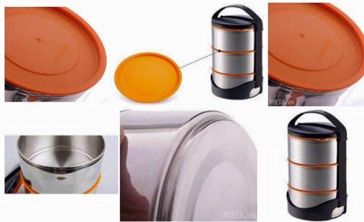 Cặp lồng cơm inox 3 tầng Lock&Lock LHC990 620ml