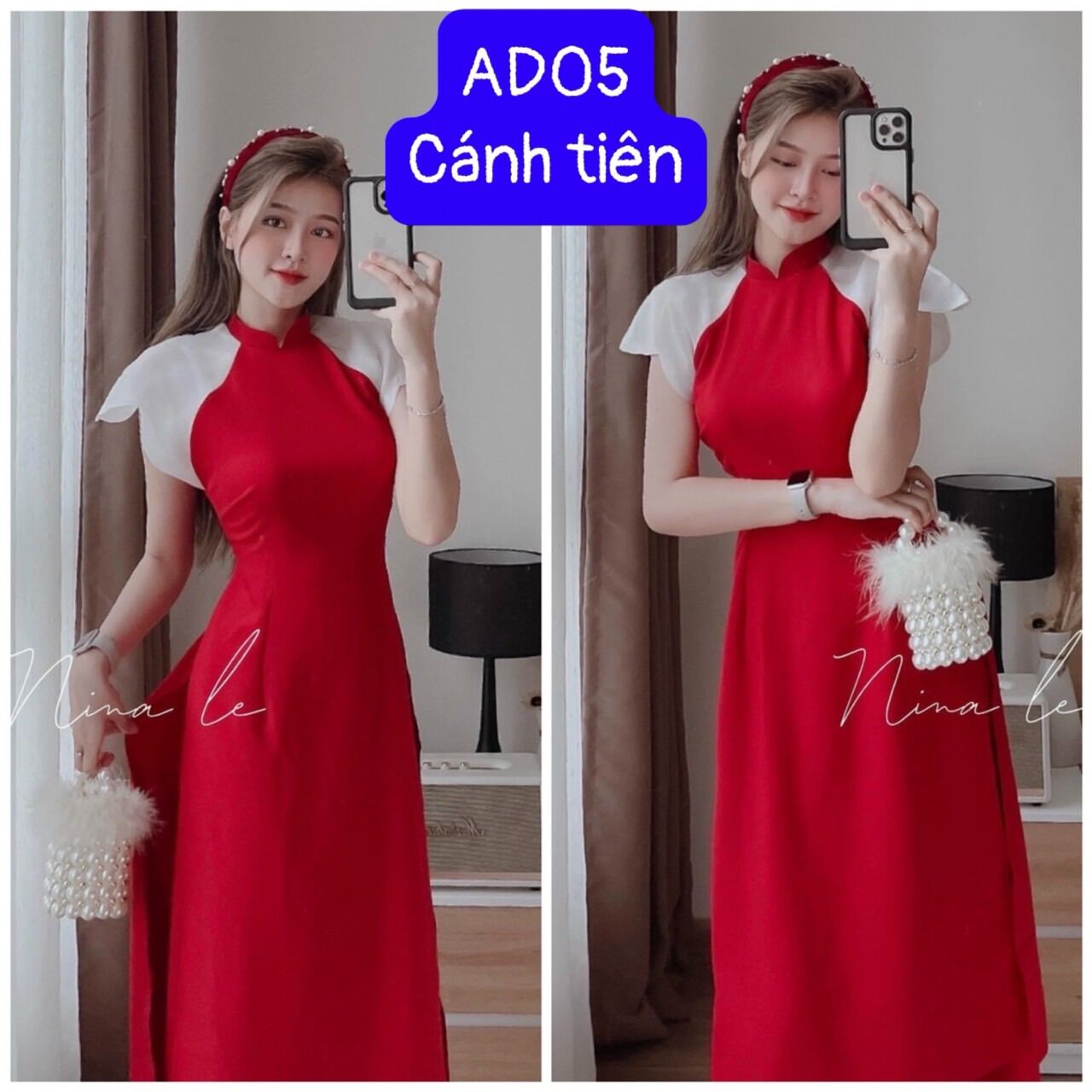 (AD05 SHOP BIGSIZE NỮ 50KG ĐẾN 90KG) set áo dài tay canh tiên
