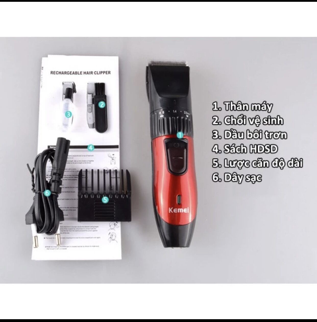 [Hàng mới về] Tông đơ cắt tóc trẻ em Kemei
