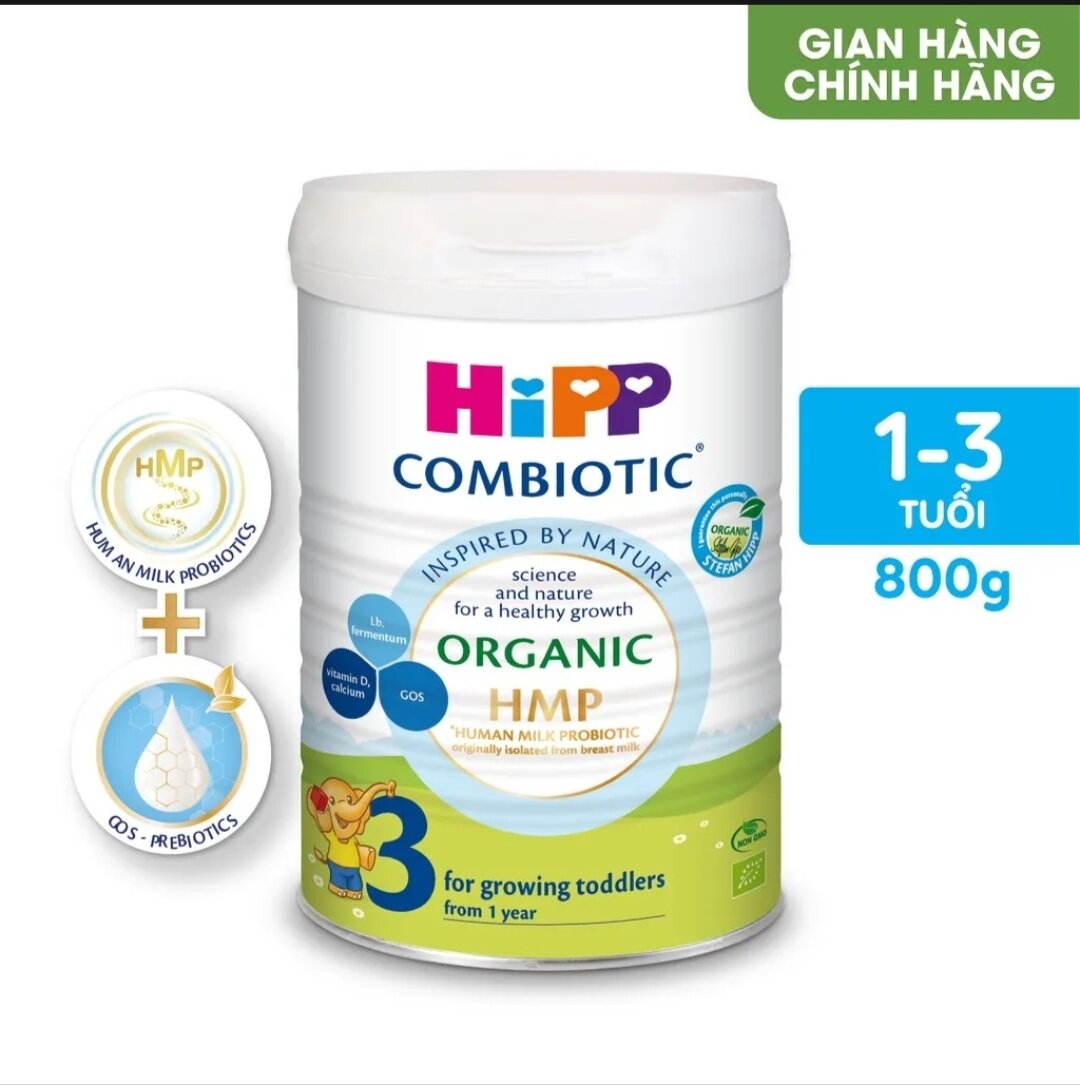 Sữa bột HiPP Organic Combiotic vị nhạt thanh số 1,2,3,4 800g (từ 0-6 tuổi)