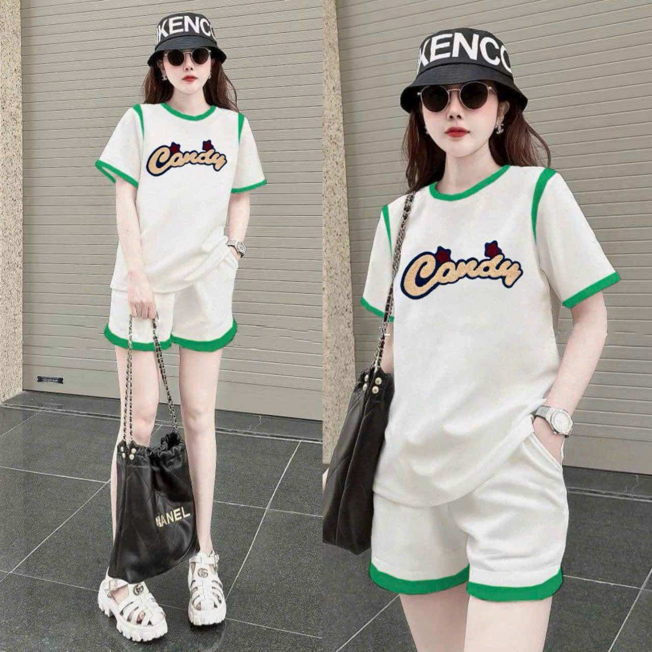 Sét bộ short cotton thêu lo go cao cấp