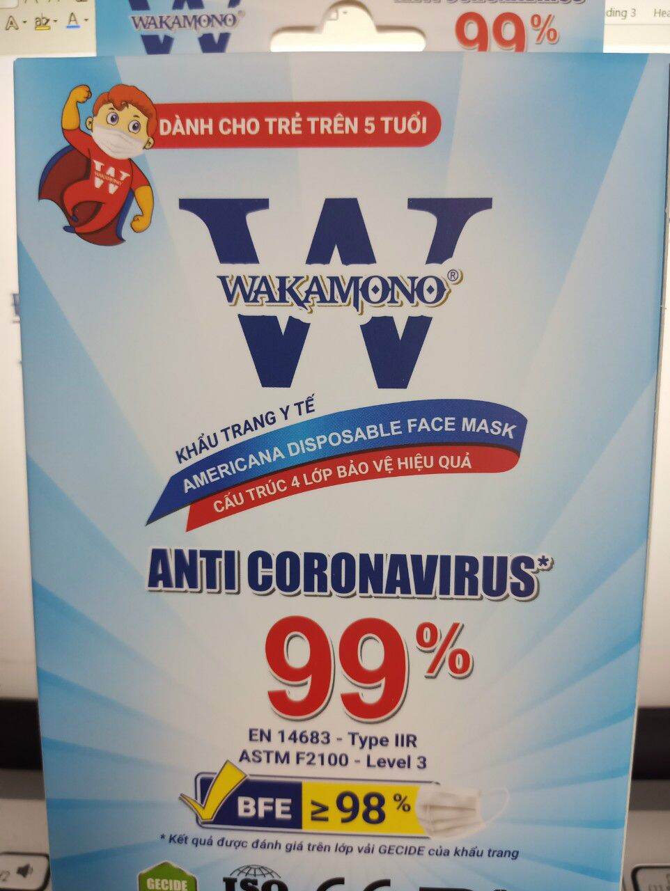 KHẨU TRANG Y TẾ DIỆT VIRUS CORONA – (4 Lớp, Hộp 10 Cái)