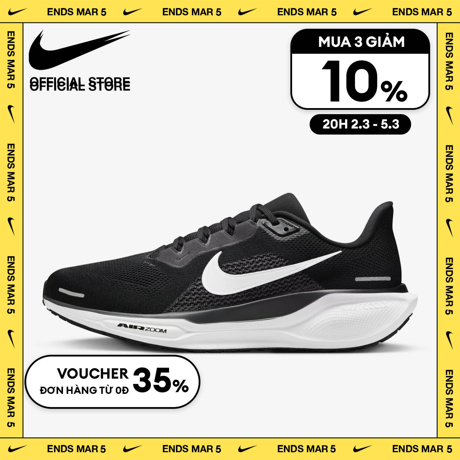 [20H 2.3-5.3 | VOUCHER 35% & MUA 3 GIẢM 10%] Giày Thể Thao Nike Men's Pegasus 41 Road (Extra Wide) R