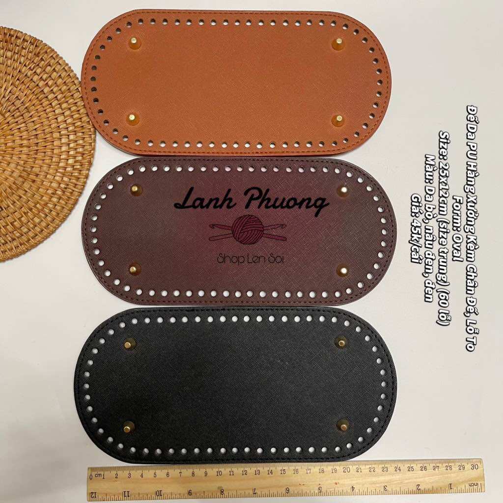 Đế Túi Da Pu 25x12cm size trung