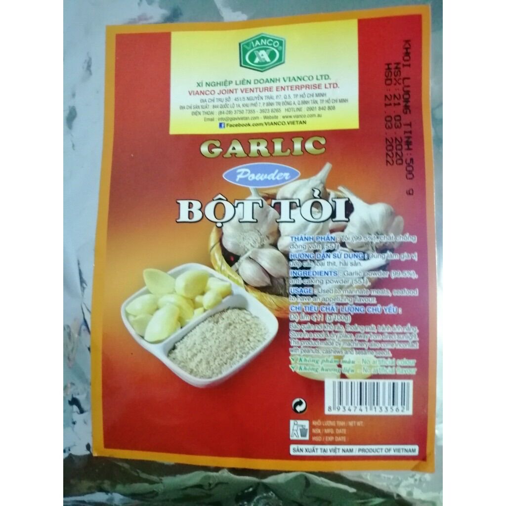 Bột tỏi Việt Ấn Vianco 500gr (Garlic Powder)