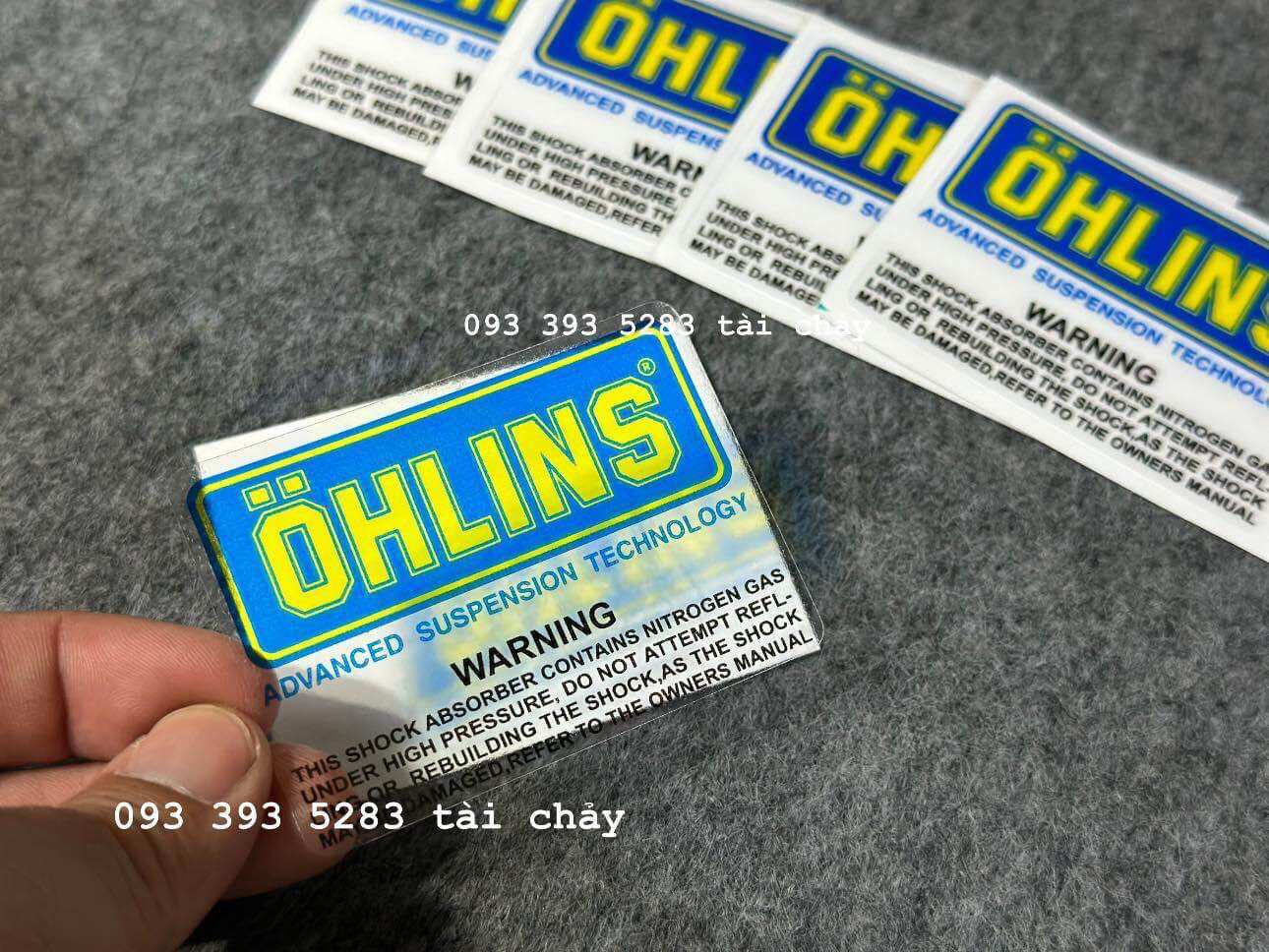 [ 1 BỘ 2 MIẾNG ] TEM OHLINS TRONG SUỐT DÁN BÌNH DẦU VÀ NHIỀU VI TRÍ KHÁC