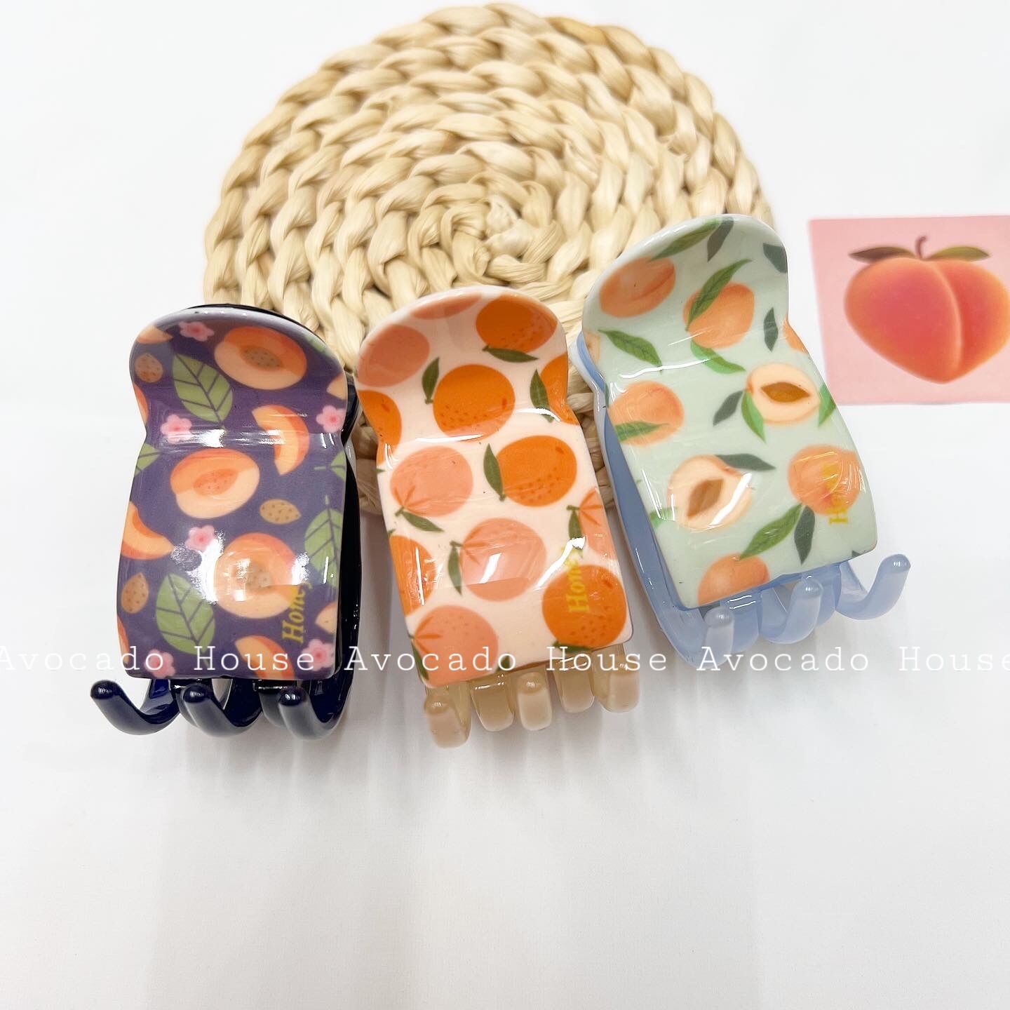 Kẹp tóc càng cua 5 răng hình trái đào Honey