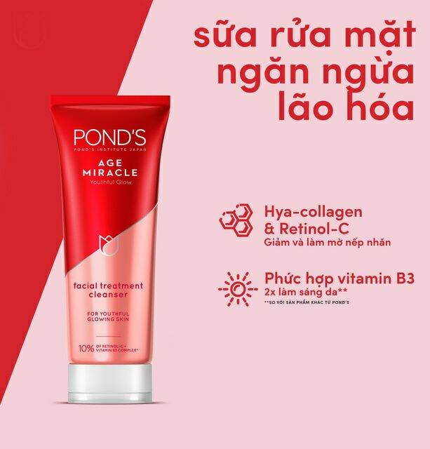Sữa rửa mặt ngăn ngừa lão hóa Pond's Age Miracle 100g