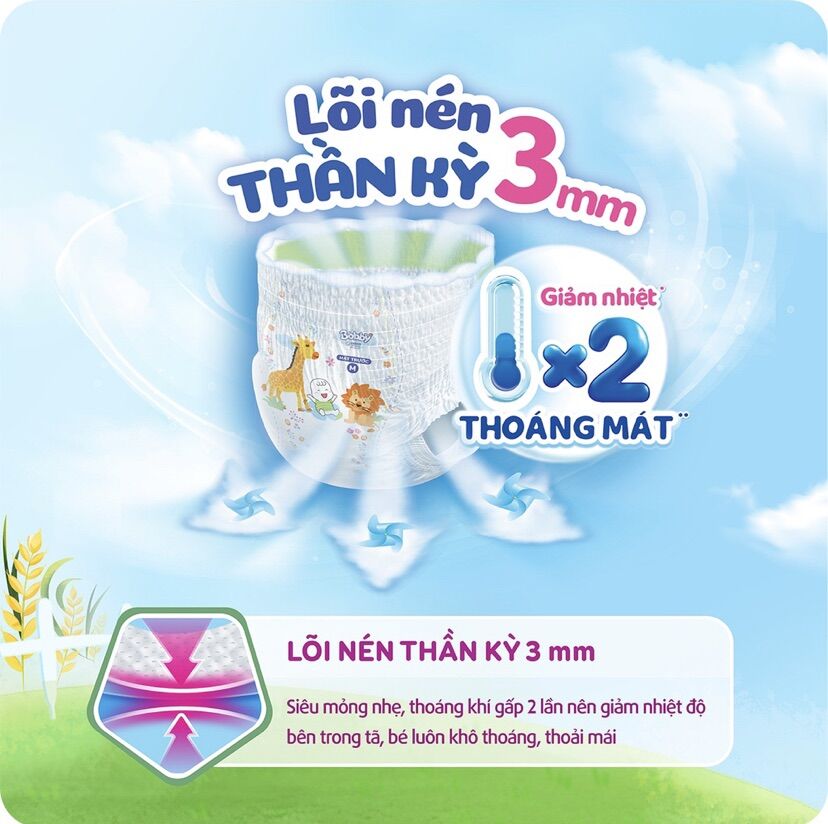 Tả quần Bobby size XL84 miếng mẫu mới gạo non