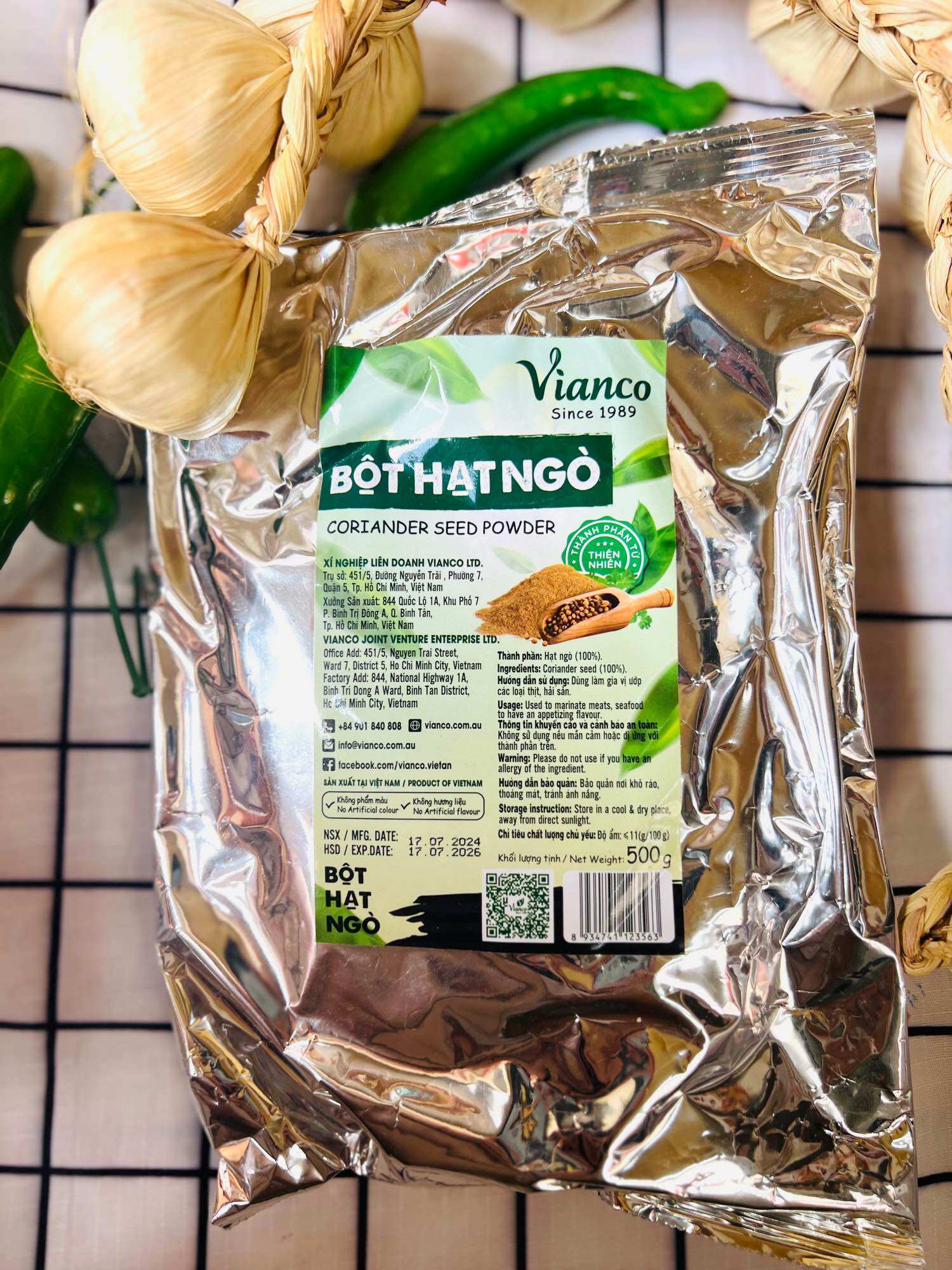 BỘT HẠT NGÒ VIANCO - 500GRAM