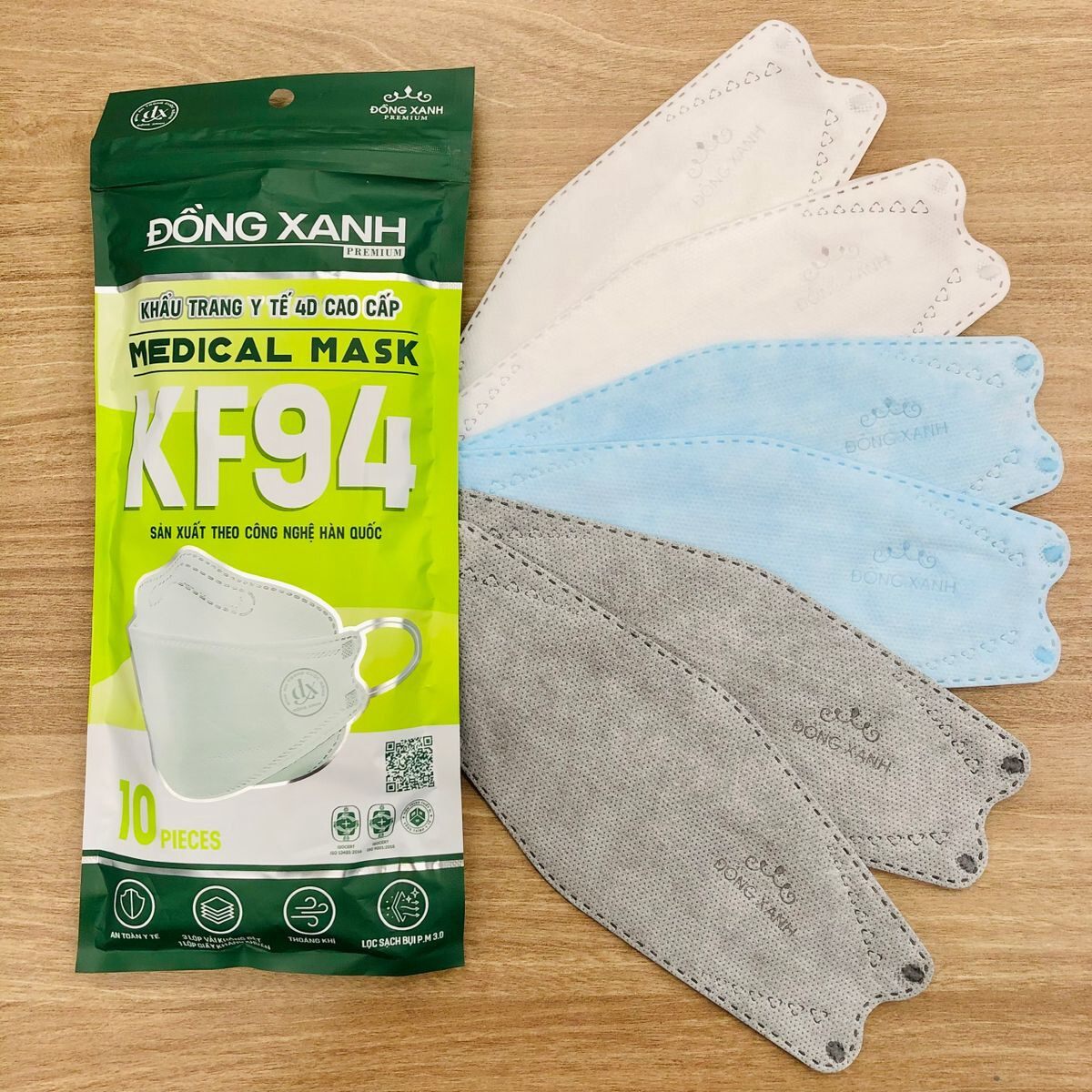 khẩu trang KF94 ĐỒNG XANH premium