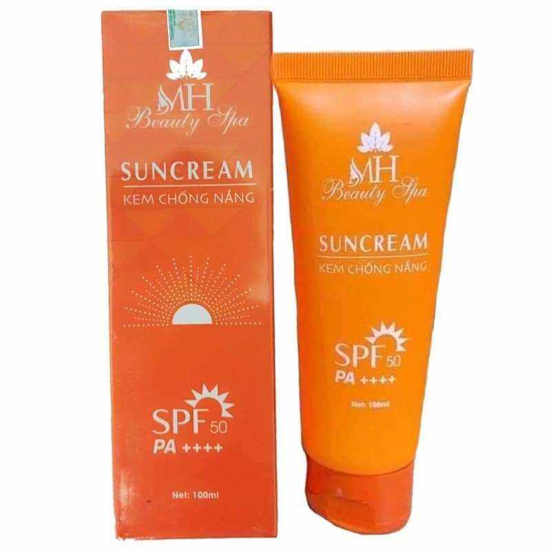 Kem chống nắng vật lý MH Beauty Spa, Kem chống nắng dưỡng ẩm, dưỡng trắng, kiềm dầu, SUNCREAM 100ml Chính Hãng