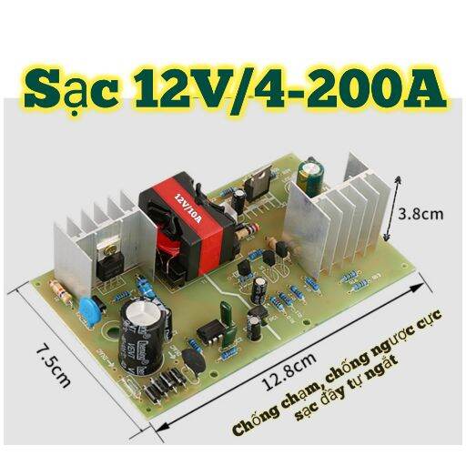Mạch sạc ác quy và pin Lithium 12V/4-100A