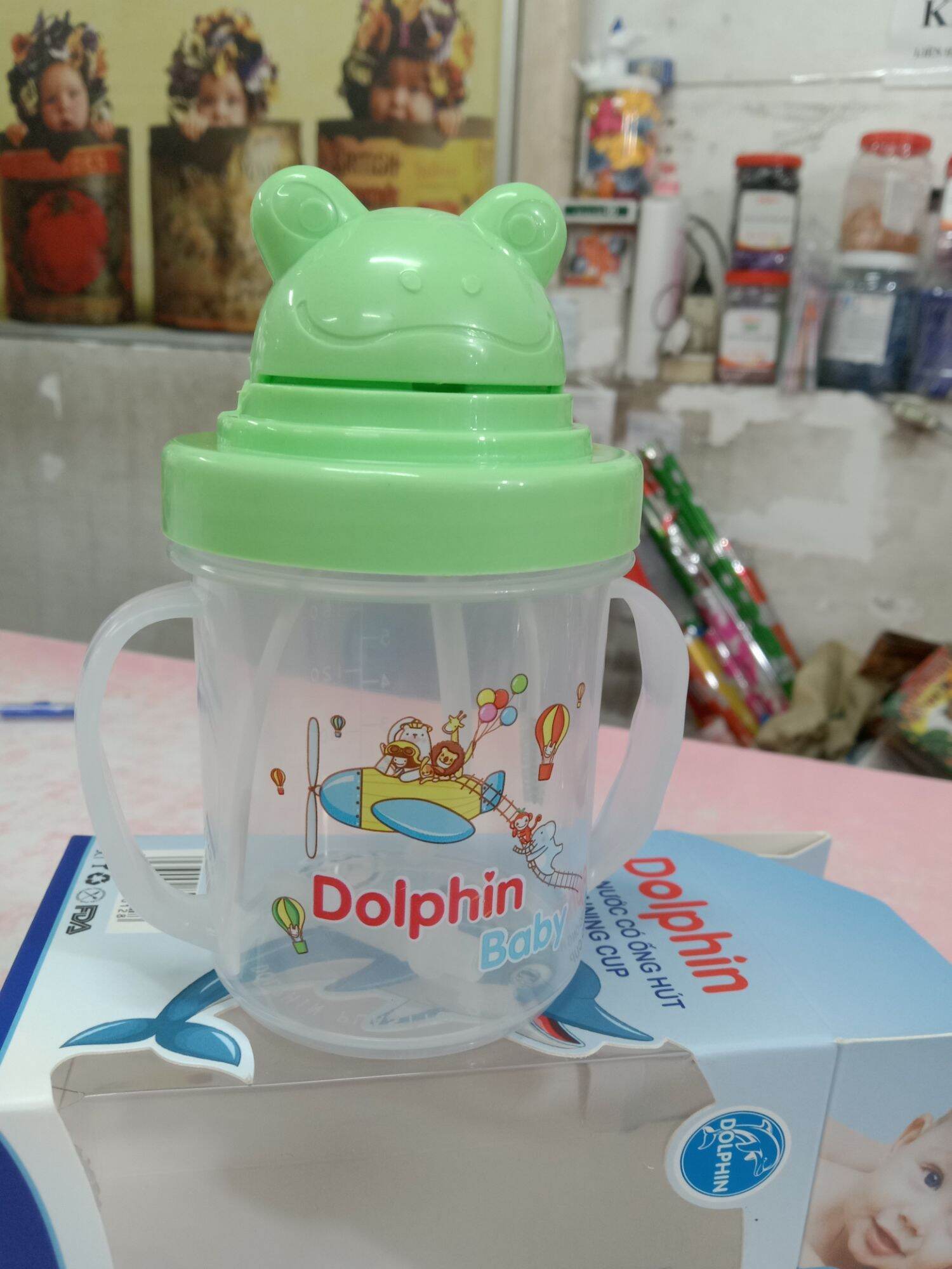 Bình uốn nước có ống hút Dolphin 200ml