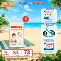 [Chỉ 25-29.06 QUÀ TẶNG ĐH 699K]  Tã quần Huggies Skin Perfect XL Mega Jumbo 72+4 miếng với 2 vùng thấm giảm kích ứng da - Nhiều Phiên bản