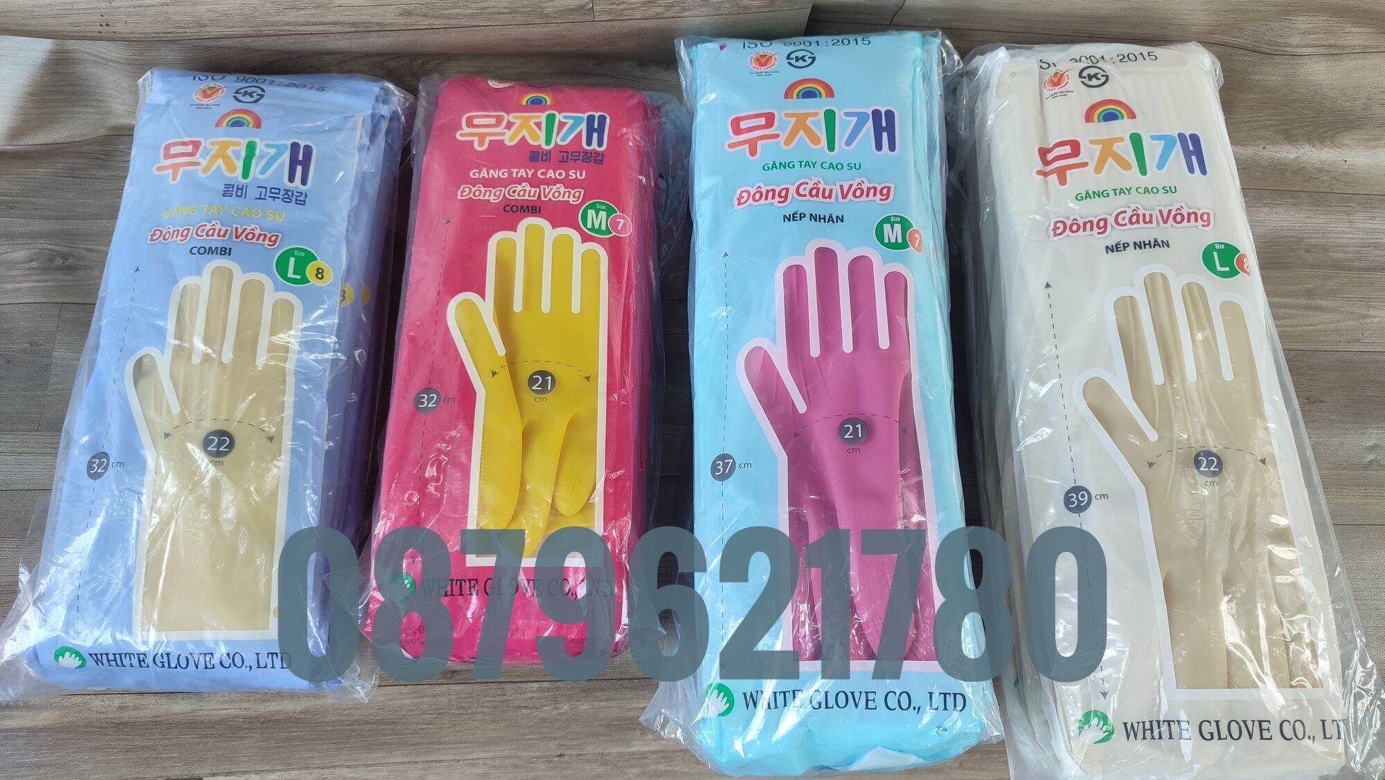 Combo 10 đôi găng tay cao su Cầu Vồng Đủ size