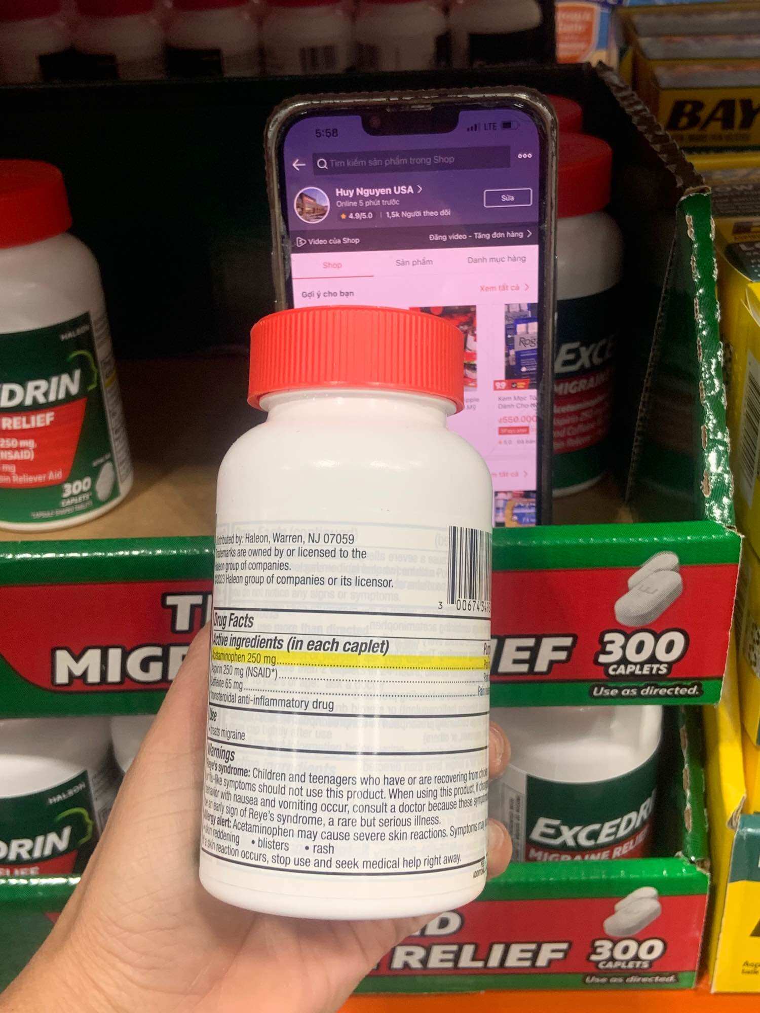 Excedrin Extra Strength 300 viên