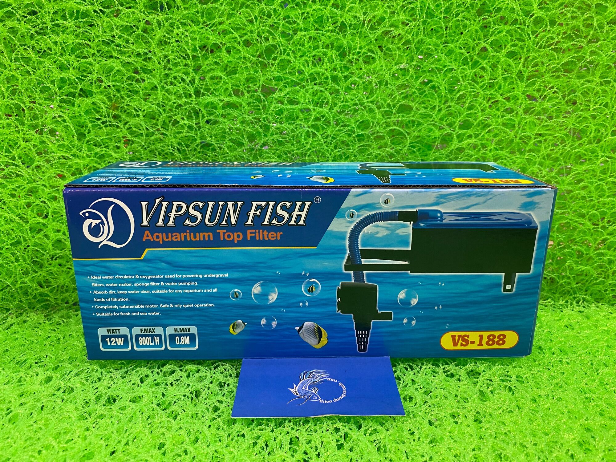 Bộ máng và máy bơm lọc nước hồ cá vipsun vs-188