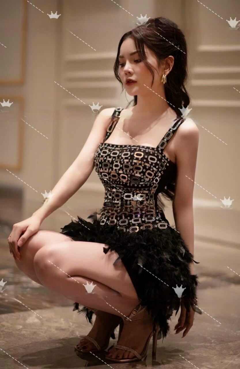 ĐẦM BODY PHỐI LÔNG ĐÁ GƯƠNG