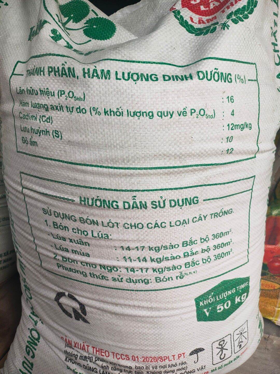 phân lân lâm thao[supe lân], lân bột (1kg)