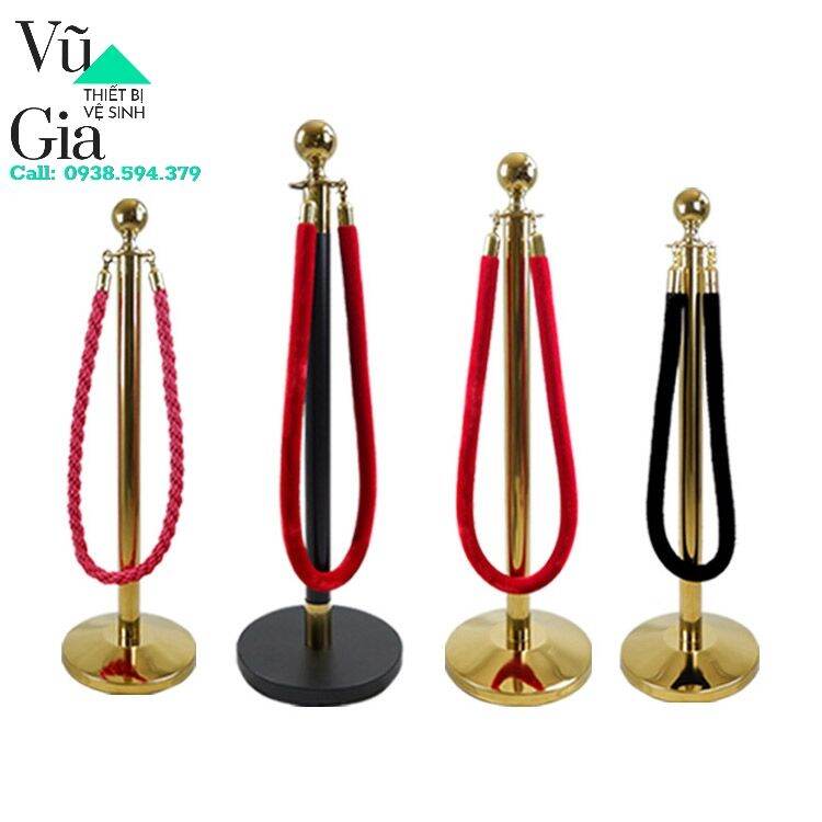Cột chắn phân làn đầu tròn, trụ chắn inox phân cách (chưa bao gồm dây)