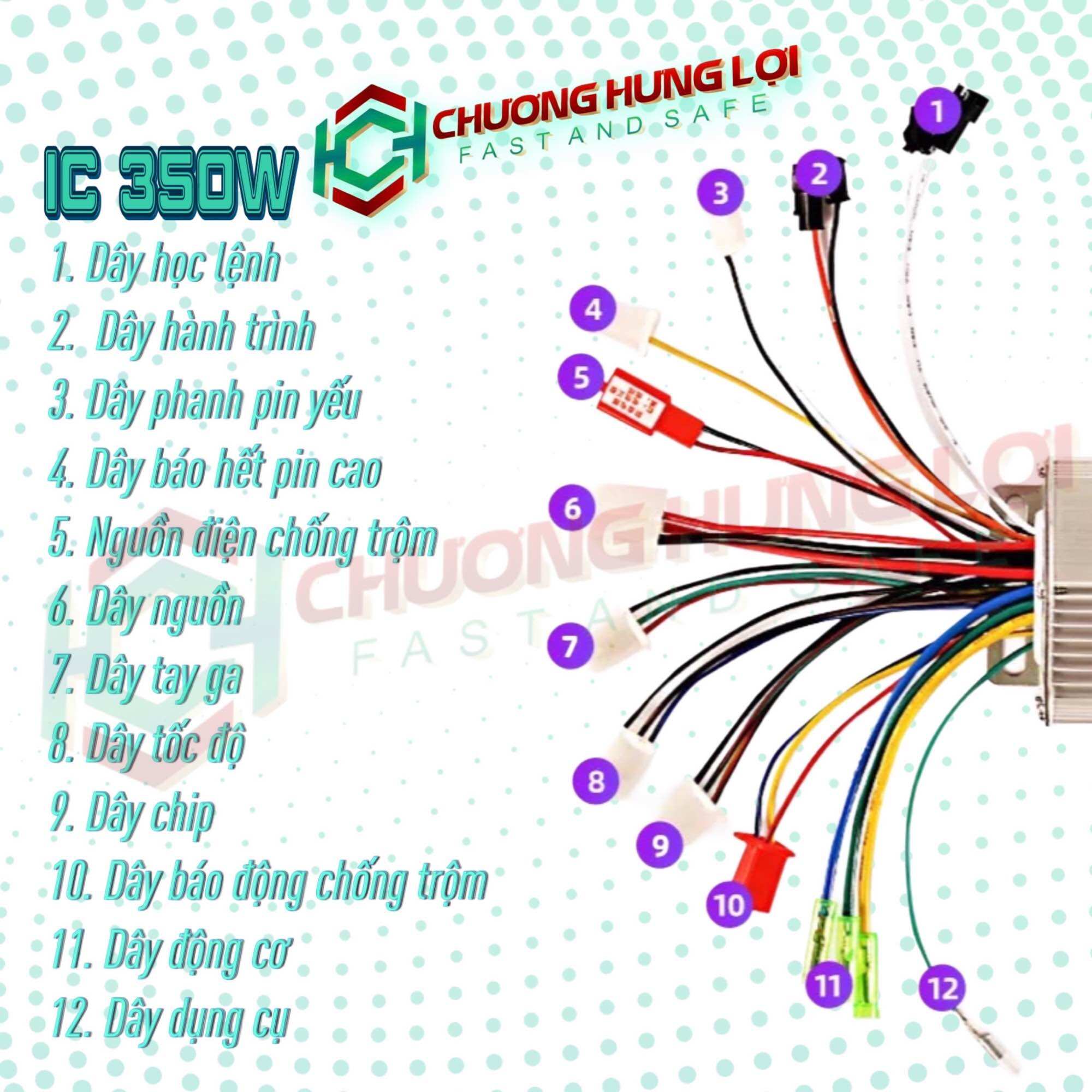 IC Điều Tốc Đa Năng Xe Điện 48v 60v 800w 15 Fet