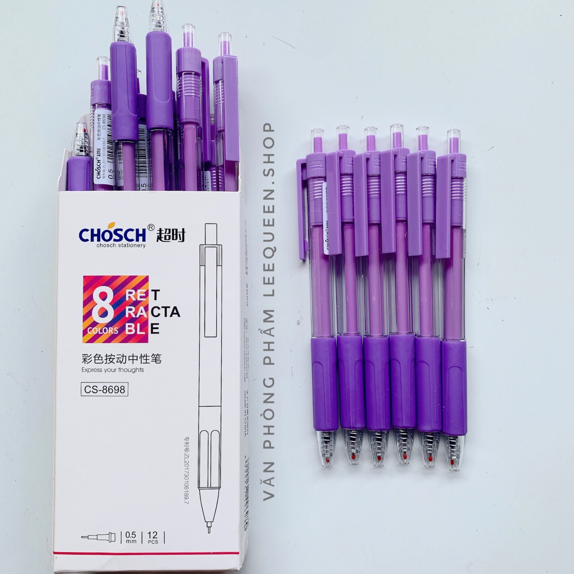 Bút gel nước chosch cs-8698 dạng bấm loại tốt ngòi 0,5mm