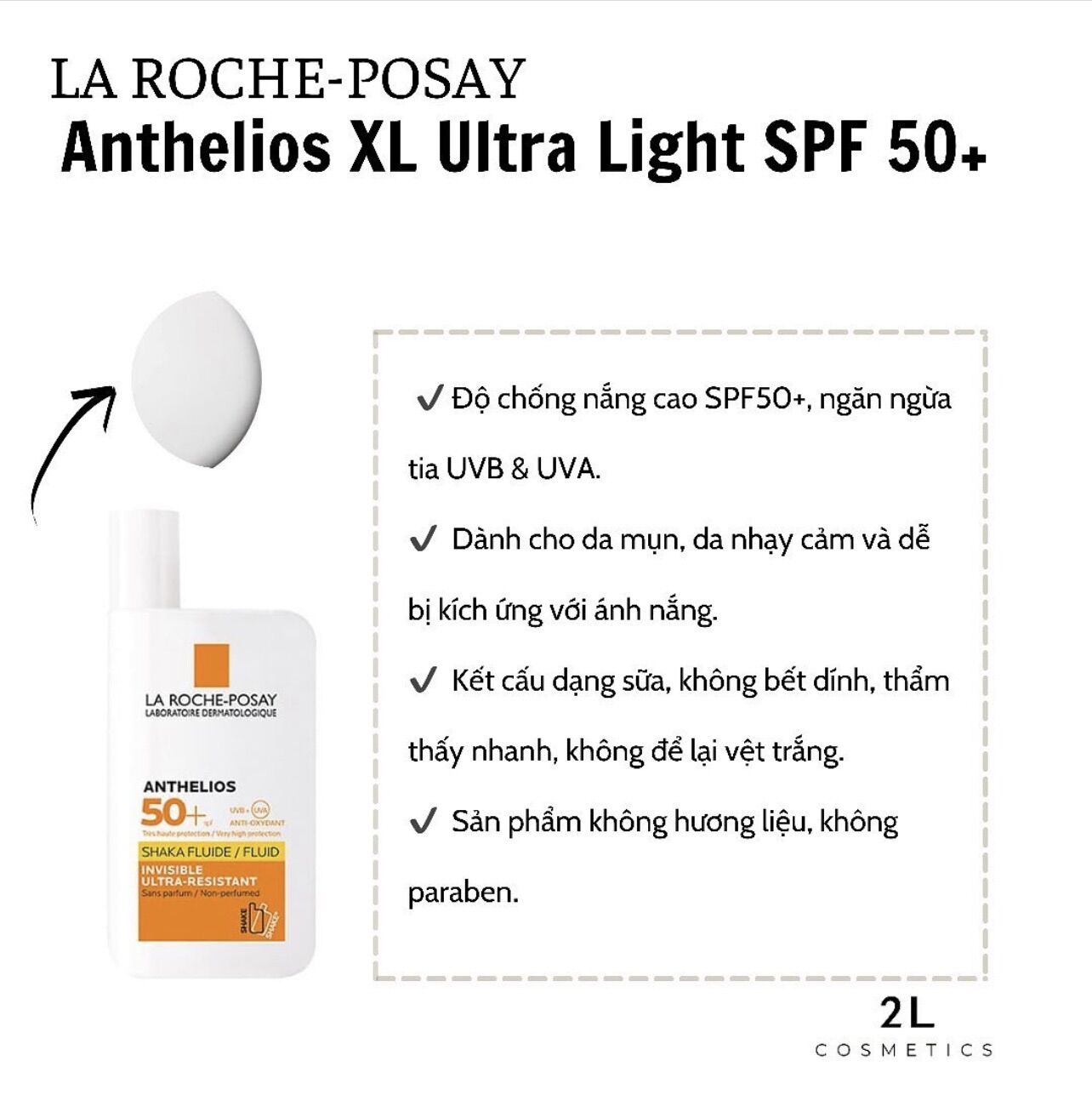 ‼️ kem chống nắng la roche-posay anthelios shaka fluid không nhờn rít spf50+ ‼️
