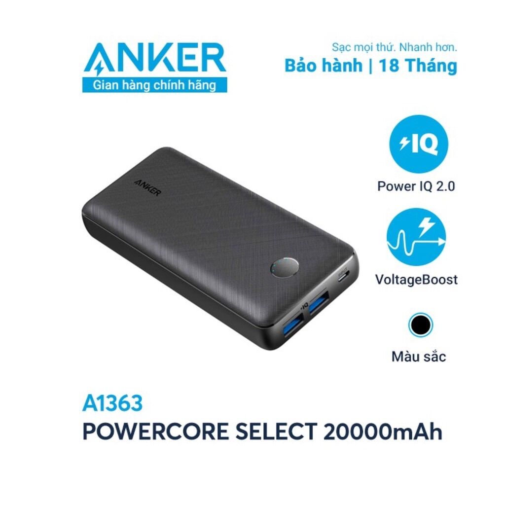 Pin sạc dự phòng anker powercore select 20000mah - a1363