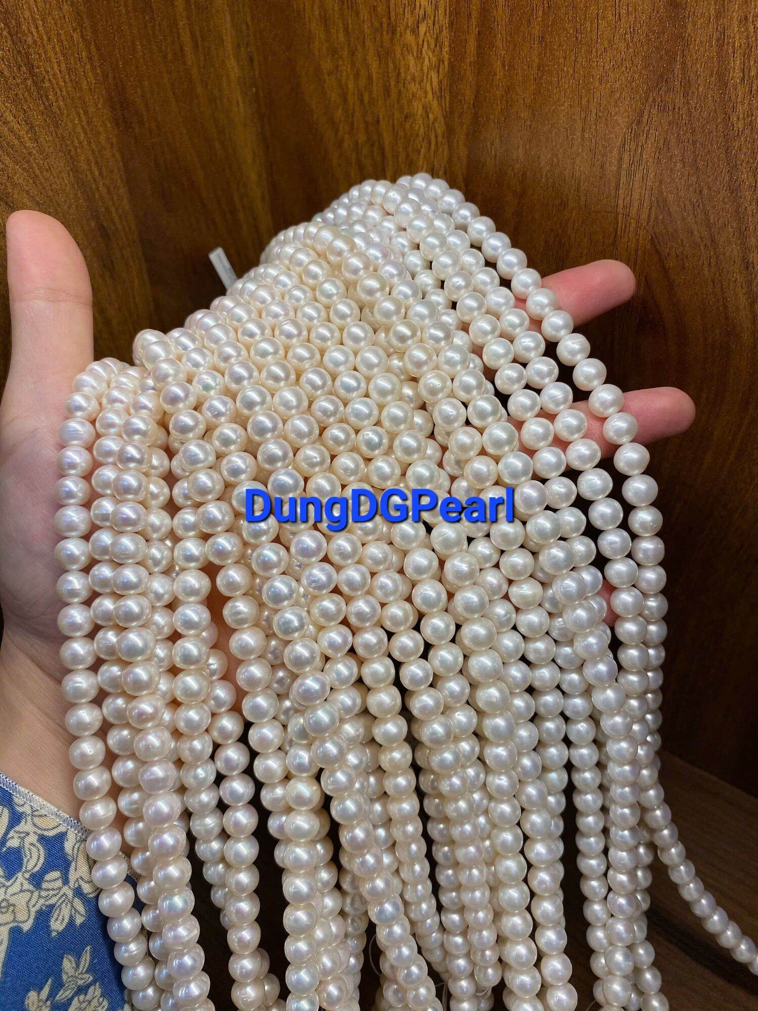 Dây nguyên liệu ngọc trai thật 7-8ly